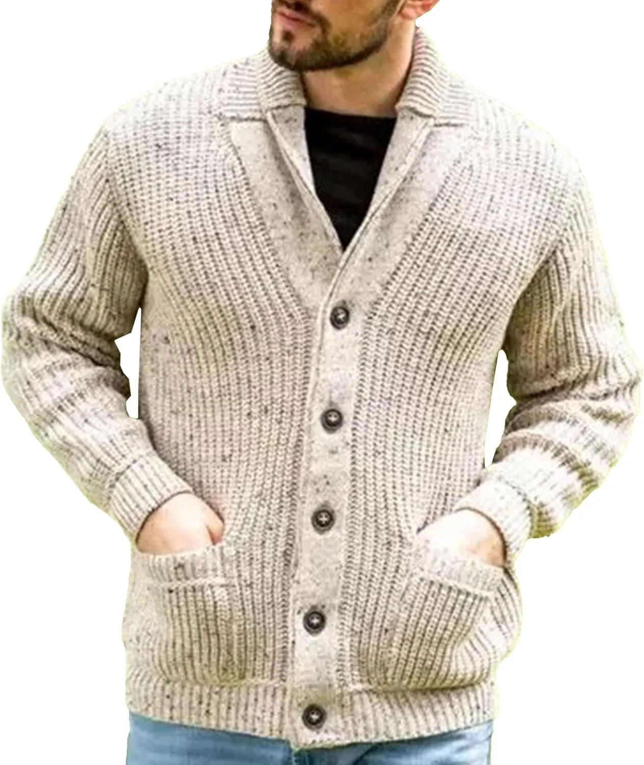 Мужской кардиган slim fit с реверсом из шерстяной смеси JEShifangjiusu
Мужской кардиган slim fit с реверсом из шерстяной смеси JEShifangjiusu