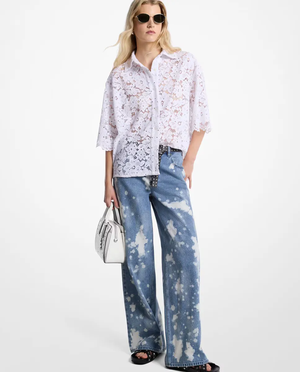 Женские широкие прямые джинсы с выцветшими Michael Michael Kors, синий
Женские широкие прямые джинсы с выцветшими Michael Michael Kors, синий