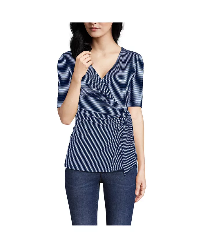 Женская блузка с укороченными рукавами из легкого джерси со шнуровкой по боку Lands' End, синий
Женская блузка с укороченными рукавами из легкого джерси со шнуровкой по боку Lands' End, синий