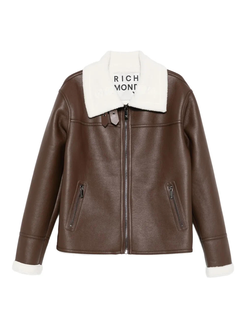 Куртка на молнии с меховым воротником John Richmond, коричневый
Куртка на молнии с меховым воротником John Richmond, коричневый