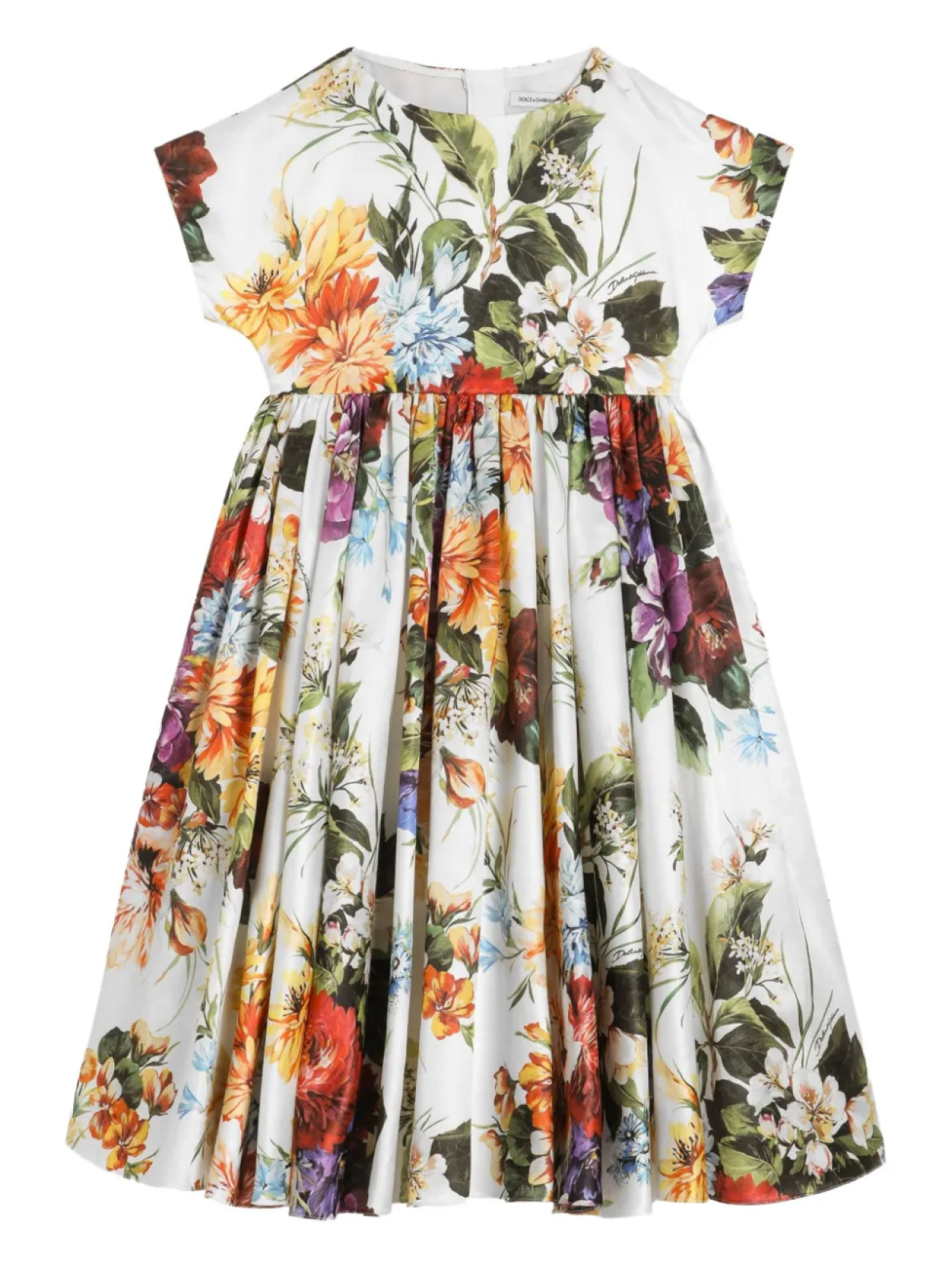 Платье из хлопка и шелка с цветочным принтом Dolce & Gabbana Kids, белый
Платье из хлопка и шелка с цветочным принтом Dolce & Gabbana Kids, белый