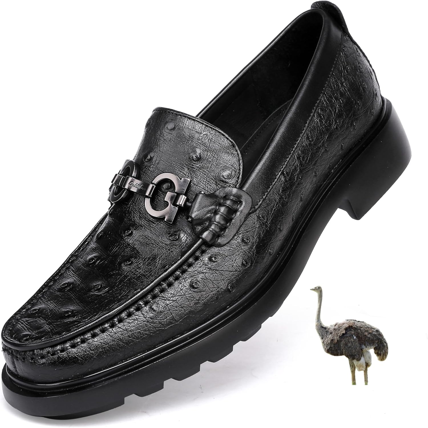 Роскошные мужские классические туфли из натуральной кожи с узором кожи страуса, для деловых встреч и вечеринок, с пряжкой и моделью пенни-лоафер, черные Generic
Роскошные мужские классические туфли из натуральной кожи с узором кожи страуса, для деловых встреч и вечеринок, с пряжкой и моделью пенни-лоафер, черные Generic