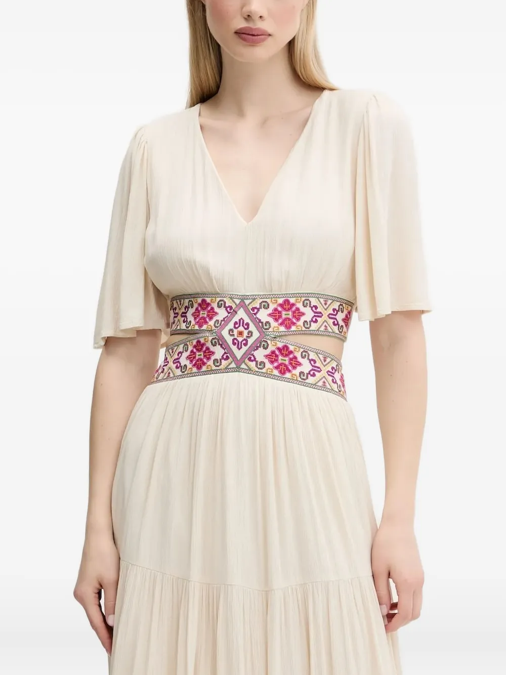 Ярусное платье макси с вышивкой Desigual, нейтральный
Ярусное платье макси с вышивкой Desigual, нейтральный