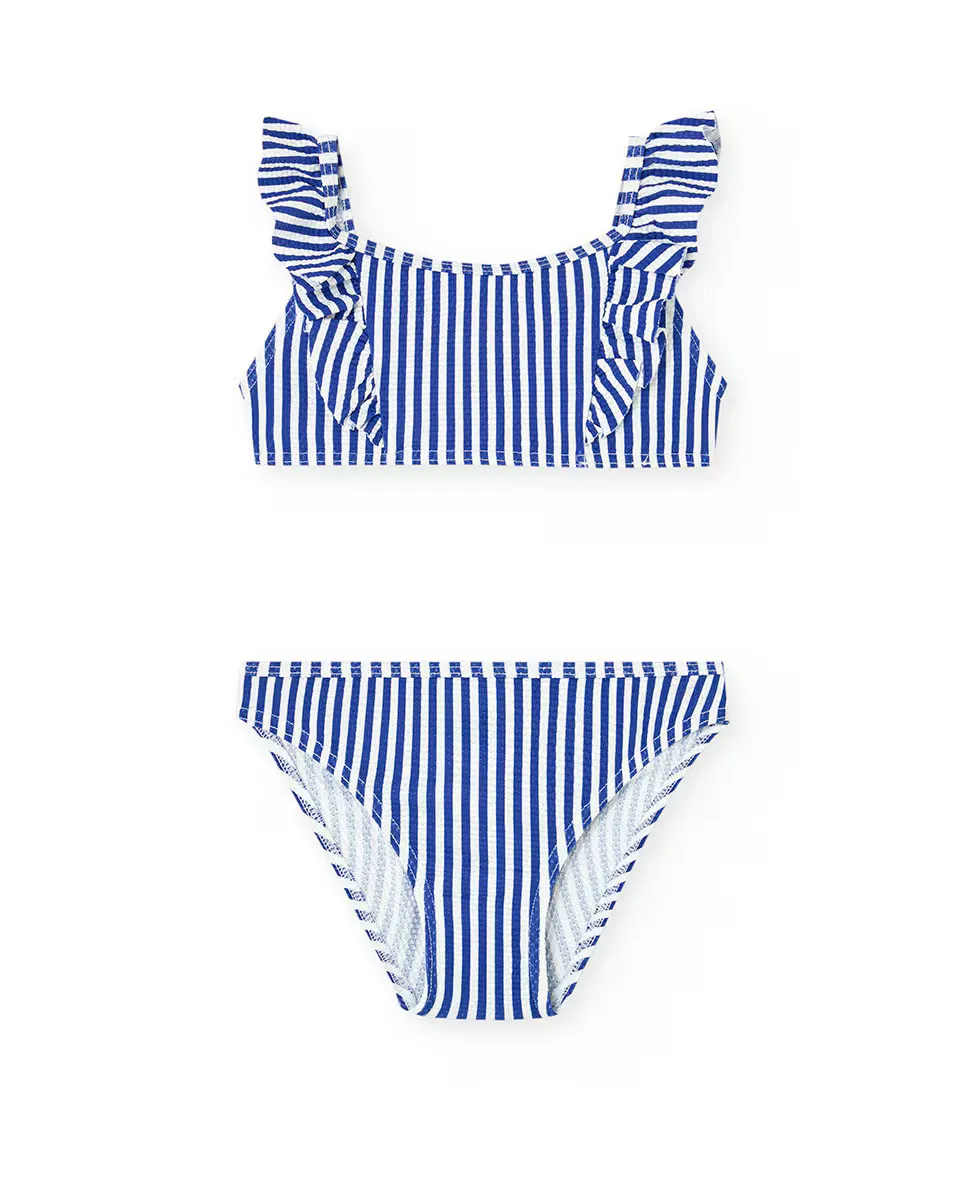 Бикини для девочек с оборками и полосатым принтом Boboli, синий
Бикини для девочек с оборками и полосатым принтом Boboli, синий