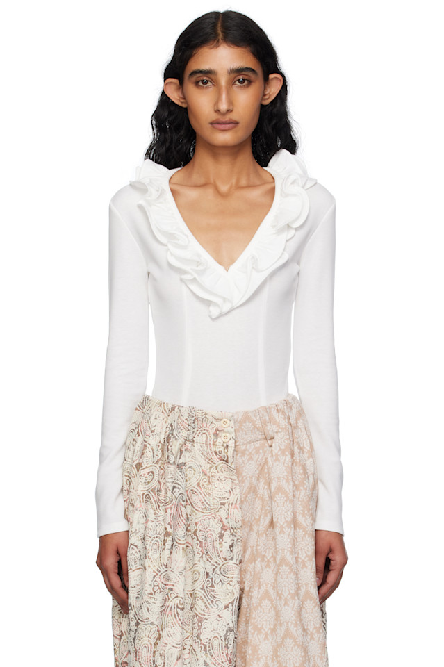 Боди с оборками Open Yy, белый
Боди с оборками Open Yy, белый