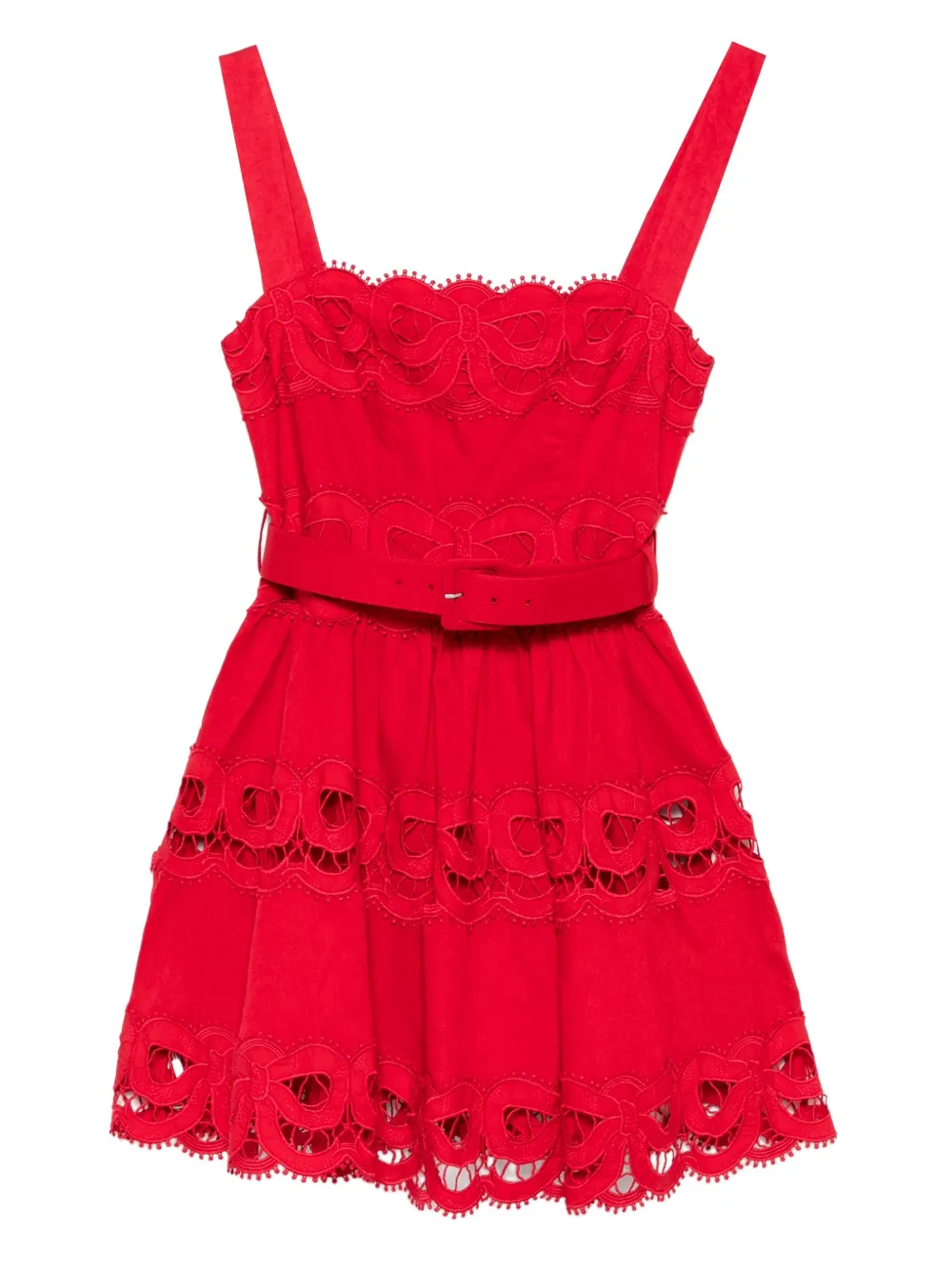 Платье мини с кружевными вставками и поясом Self-Portrait, красный
Платье мини с кружевными вставками и поясом Self-Portrait, красный