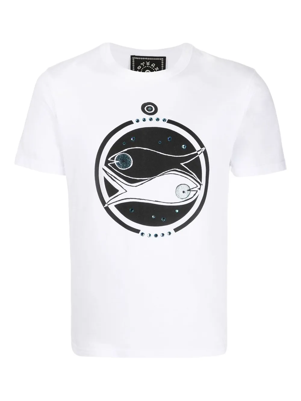 Футболка с изображением рыб, украшенная кристаллами Swarovski, белый
Футболка с изображением рыб, украшенная кристаллами Swarovski, белый