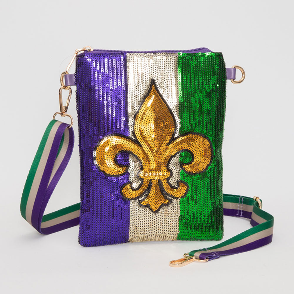 Сумка через плечо Fleur de Lis Mardi Gras с пайетками FASHNZFAB, фиолетовый
Сумка через плечо Fleur de Lis Mardi Gras с пайетками FASHNZFAB, фиолетовый