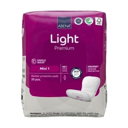 Стельки Light Premium Mini 1, 20 шт. Abena
Стельки Light Premium Mini 1, 20 шт. Abena