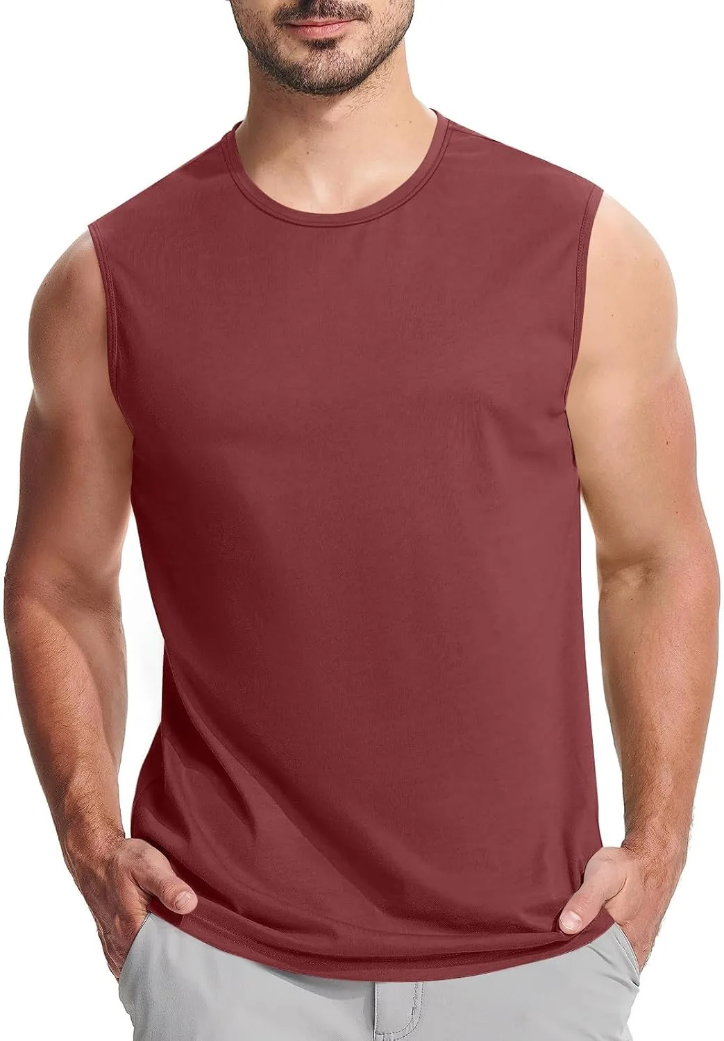 Мужская майка-борцовка с круглым вырезом, спортивная, эластичная
Мужская майка-борцовка с круглым вырезом, спортивная, эластичная