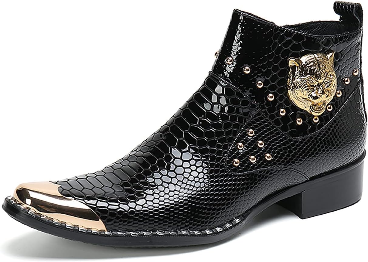 Мужские ботинки челси santimon из натуральной кожи с металлическим квадратным носком и змеиным принтом, черный
Мужские ботинки челси santimon из натуральной кожи с металлическим квадратным носком и змеиным принтом, черный