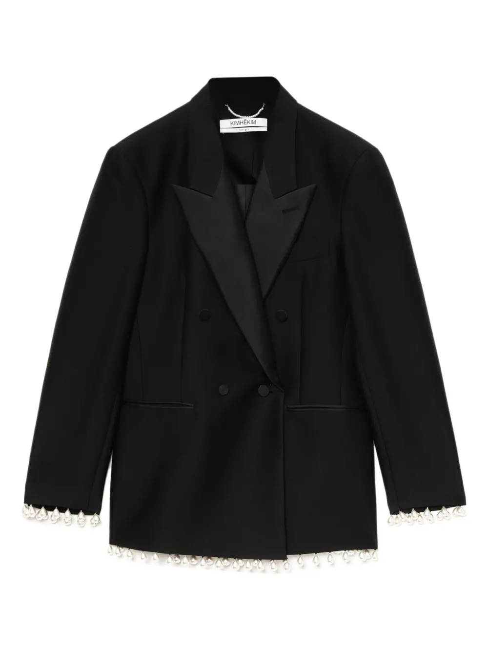 Блейзер с искусственным жемчугом Kimhekim, черный
Блейзер с искусственным жемчугом Kimhekim, черный
