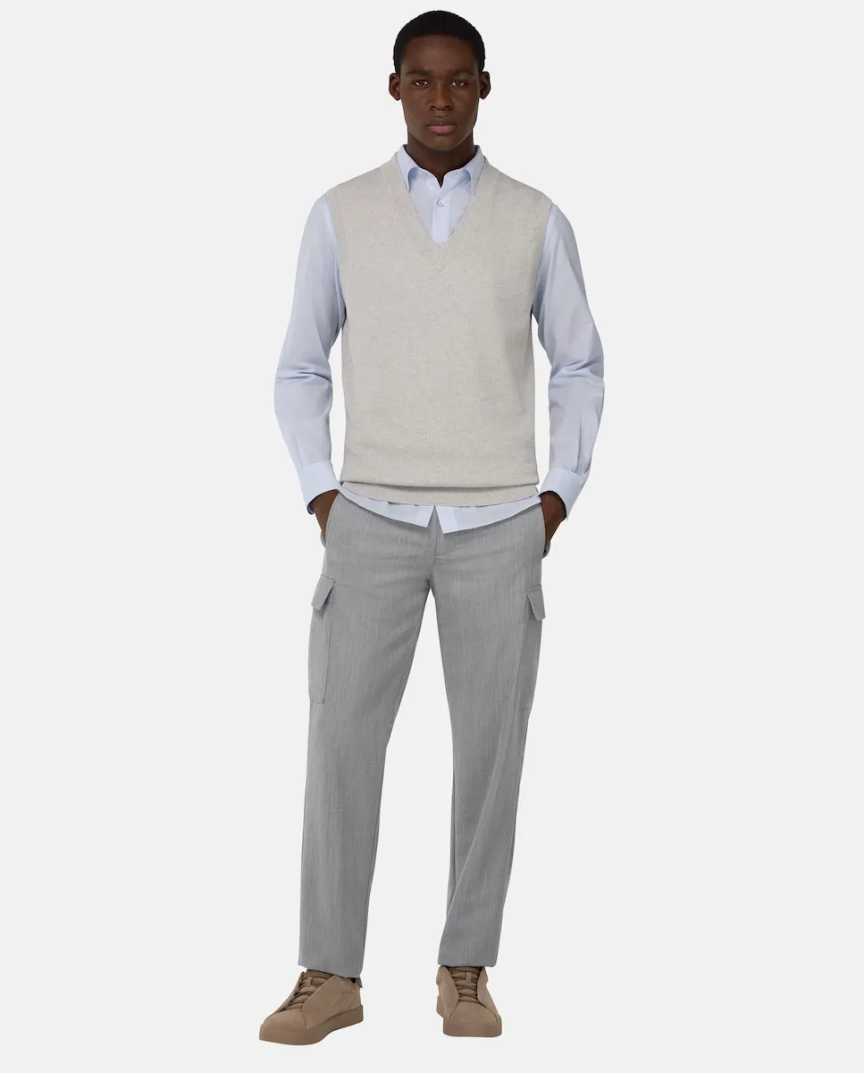 Технические шерстяные брюки Boggi Milano, светло-серый 
Технические шерстяные брюки Boggi Milano, светло-серый