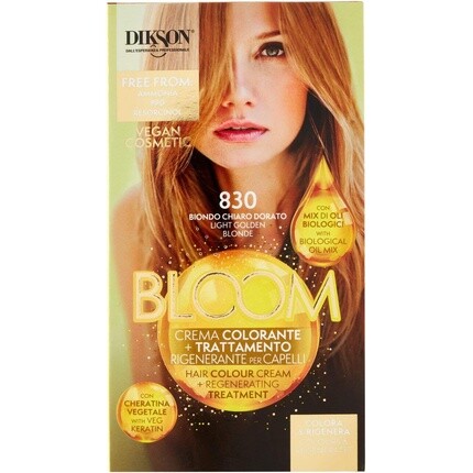 Bloom Color Cream 830 Светло-золотистый блондин, Dikson
Bloom Color Cream 830 Светло-золотистый блондин, Dikson