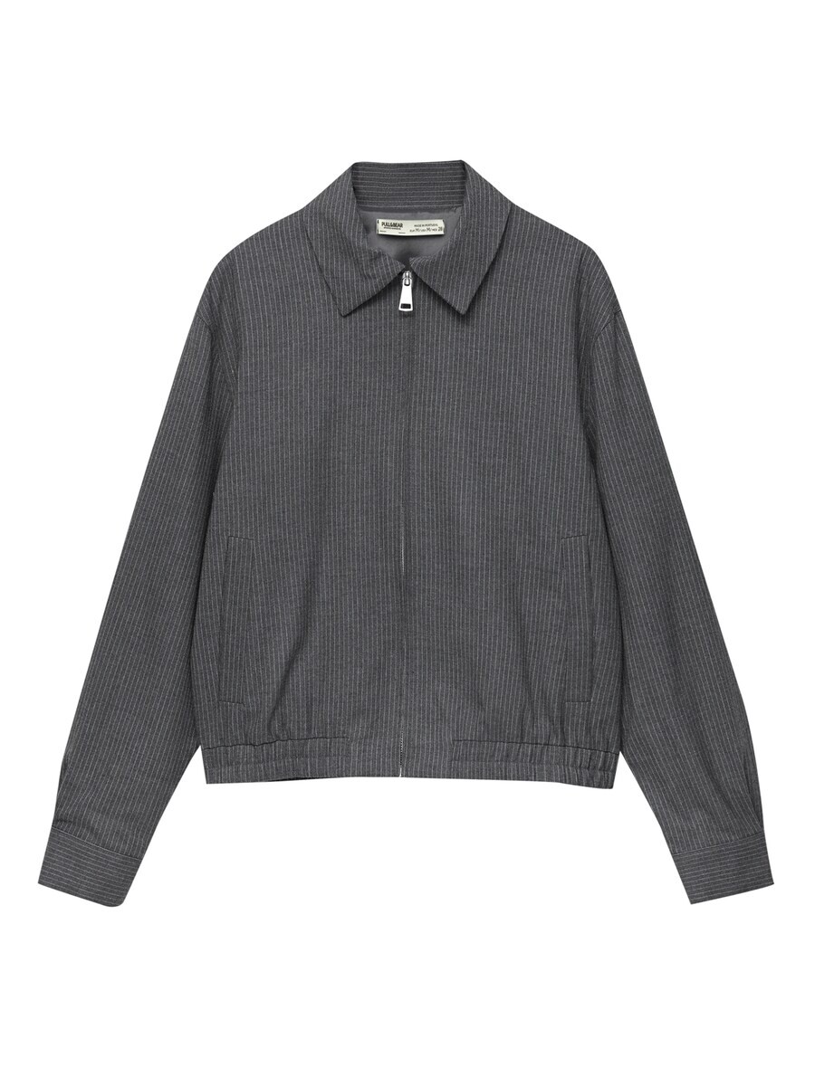 Межсезонная куртка Pull&Bear, серый 
Межсезонная куртка Pull&Bear, серый