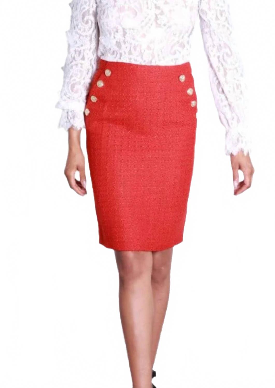 Юбка Sophia с высокой талией из твида в красном цвете INA Fashion
Юбка Sophia с высокой талией из твида в красном цвете INA Fashion