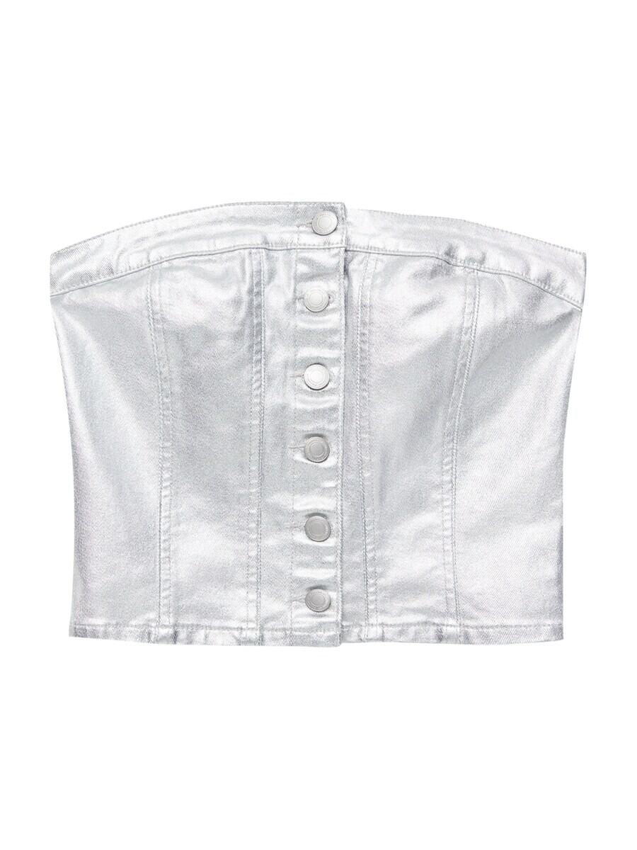 Укороченный топ Pull&Bear Top, серебряный
Укороченный топ Pull&Bear Top, серебряный