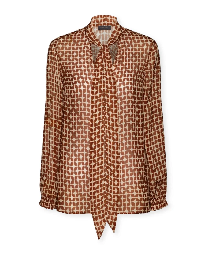 Блузка с принтом и поясом Elena Mirã², коричневый
Блузка с принтом и поясом Elena Mirã², коричневый