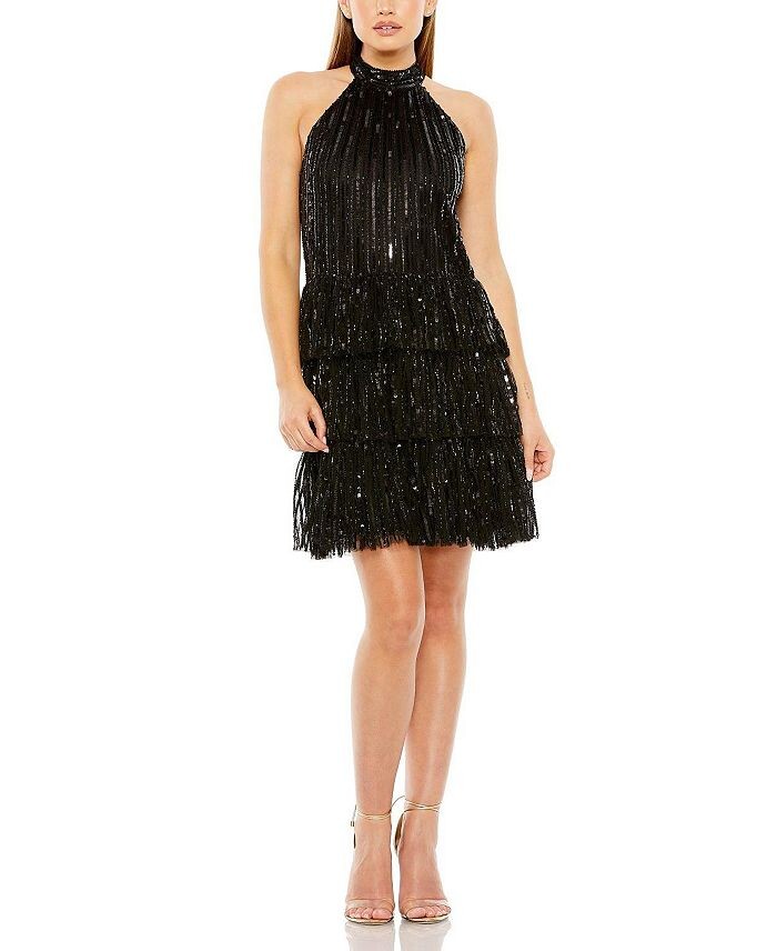 Мини-платье трапециевидной формы с высоким воротом и пайетками Mac Duggal, черный
Мини-платье трапециевидной формы с высоким воротом и пайетками Mac Duggal, черный