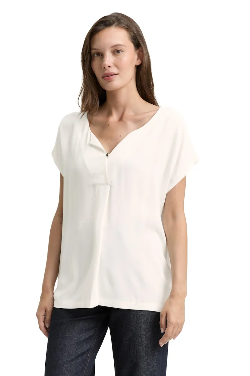 Женская футболка с коротким рукавом и передней складкой из смесовой ткани Tom Tailor, белый
Женская футболка с коротким рукавом и передней складкой из смесовой ткани Tom Tailor, белый