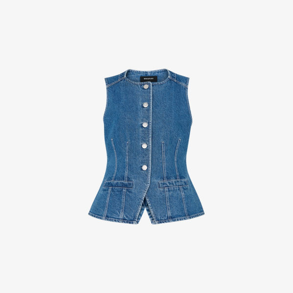 Жилет джинсовый Whistles с круглым вырезом, синий
Жилет джинсовый Whistles с круглым вырезом, синий