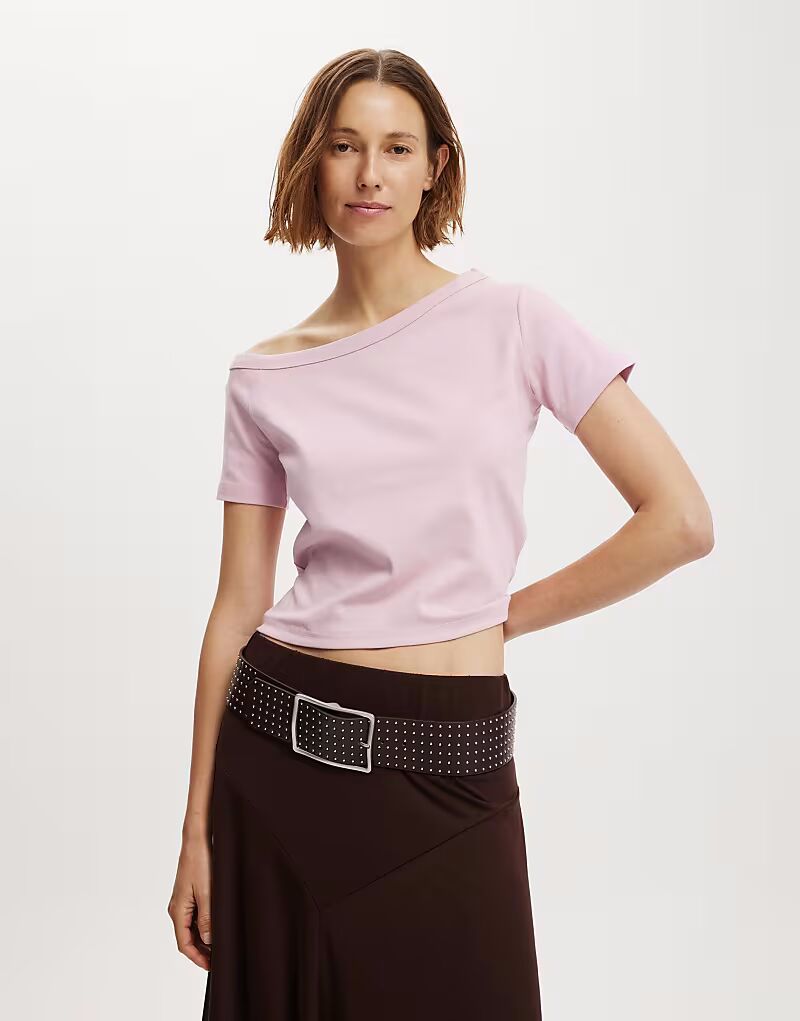 Асимметричный короткий рукав Arlie фиолетового цвета Cotton On
Асимметричный короткий рукав Arlie фиолетового цвета Cotton On