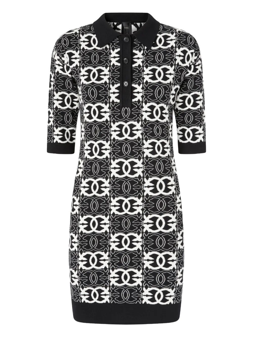 Дневное платье с принтом логотипа и воротником-поло PINKO, черный
Дневное платье с принтом логотипа и воротником-поло PINKO, черный