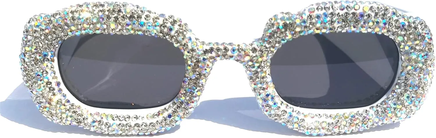 Willochra Модные квадратные солнцезащитные очки со стразами для женщин, блестящие, модные, с кристаллами, для вечеринок, сверкающие, с бриллиантами, женские, White
Willochra Модные квадратные солнцезащитные очки со стразами для женщин, блестящие, модные, с кристаллами, для вечеринок, сверкающие, с бриллиантами, женские, White