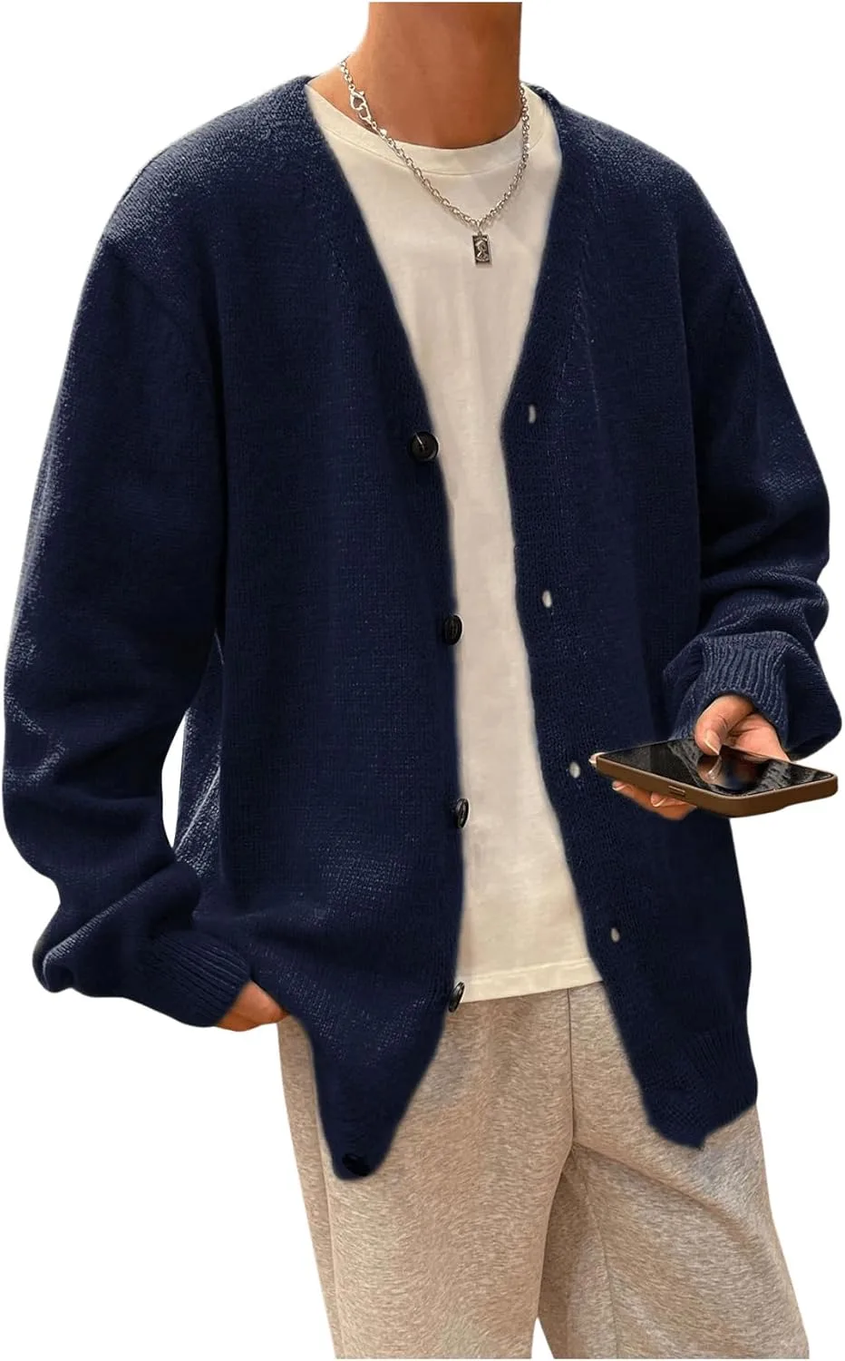 Мужской кардиган GORGLITTER оверсайз с пуговицами
Мужской кардиган GORGLITTER оверсайз с пуговицами