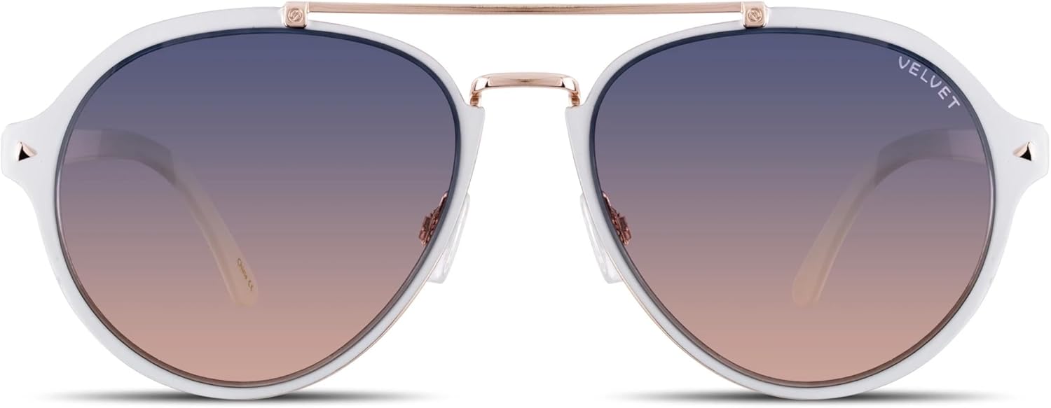 Солнцезащитные очки-авиаторы Velvet Eyewear для женщин, модель Jesse, белый цвет - 100% защита от УФ-излучения - разработаны для женщин - произведено в США, размер Medium, White
Солнцезащитные очки-авиаторы Velvet Eyewear для женщин, модель Jesse, белый цвет - 100% защита от УФ-излучения - разработаны для женщин - произведено в США, размер Medium, White