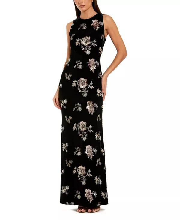 Украшенное бархатное платье без рукавов с высоким воротником Mac Duggal, черный
Украшенное бархатное платье без рукавов с высоким воротником Mac Duggal, черный