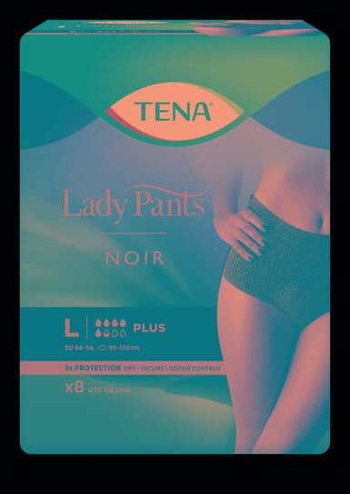 Впитывающее белье, большие 95-130 см, 8 шт. Tena Lady Pants Plus Noir
