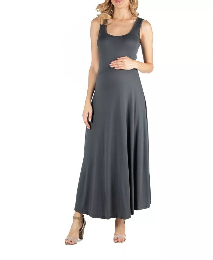 Платье макси для беременных облегающего кроя без рукавов 24seven Comfort Apparel, серый
Платье макси для беременных облегающего кроя без рукавов 24seven Comfort Apparel, серый