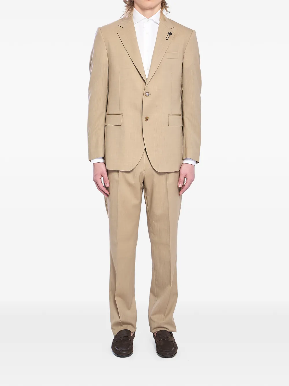 Однобортный костюм Feeling Lardini, бежевый
Однобортный костюм Feeling Lardini, бежевый