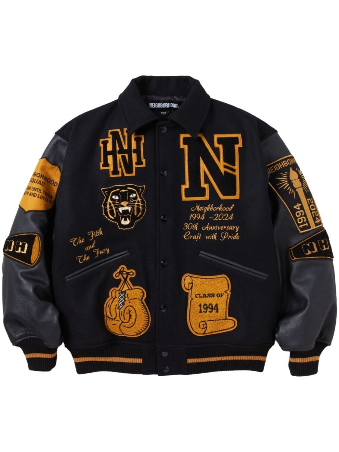 Neighborhood бомбер в технике пэчворк, черный
Neighborhood бомбер в технике пэчворк, черный