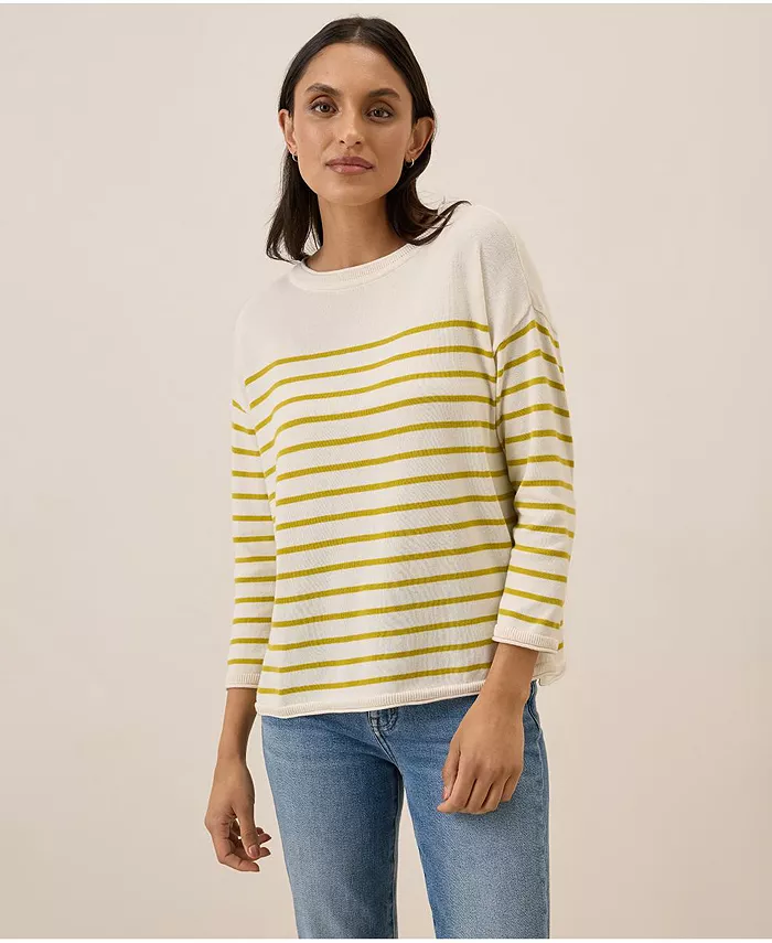 Женский классический свитер тонкой вязки с широким горлом из органического хлопка Pact, желтый
Женский классический свитер тонкой вязки с широким горлом из органического хлопка Pact, желтый