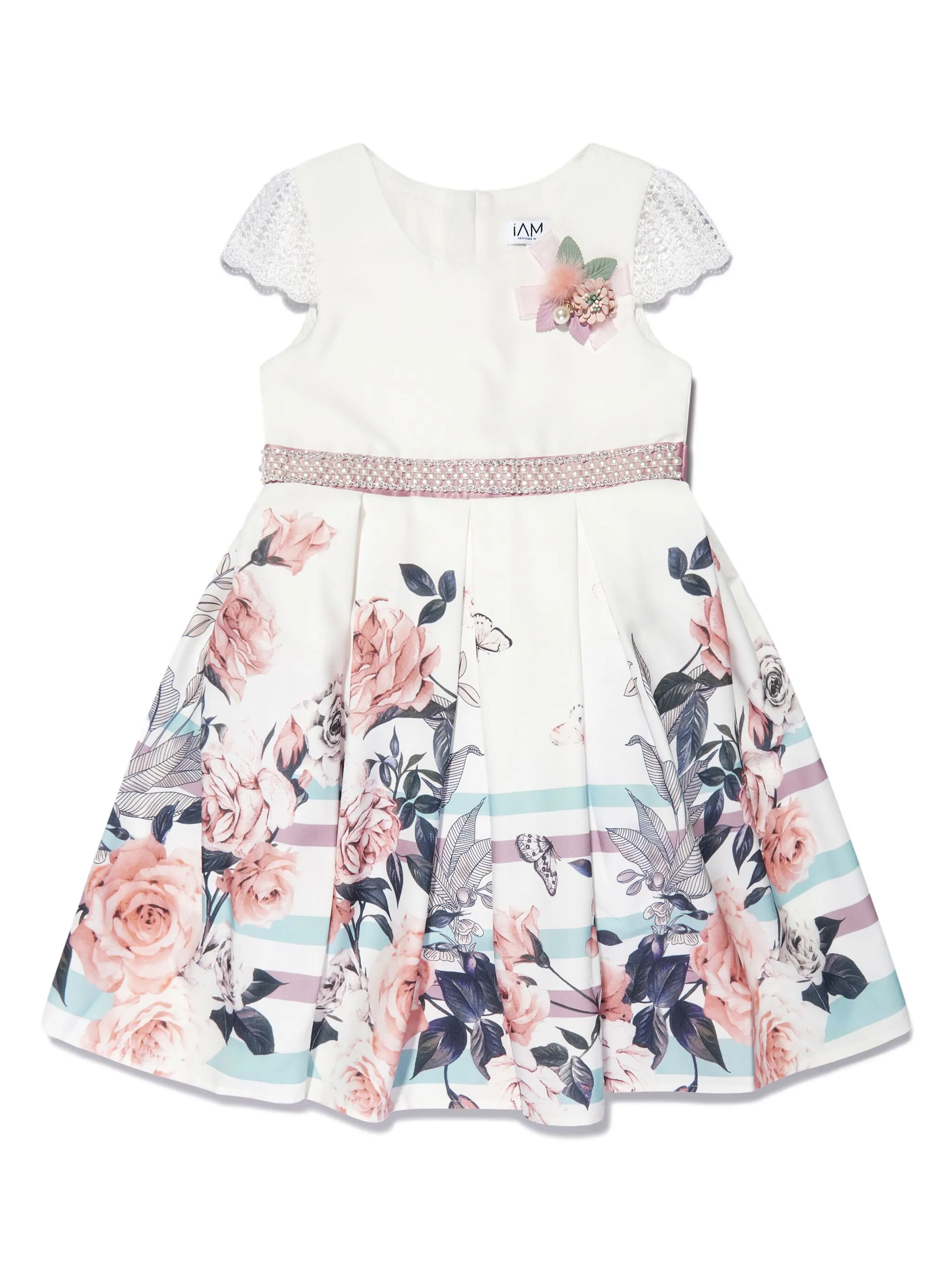 Платье со стразами и цветочным принтом Iame, белый
Платье со стразами и цветочным принтом Iame, белый