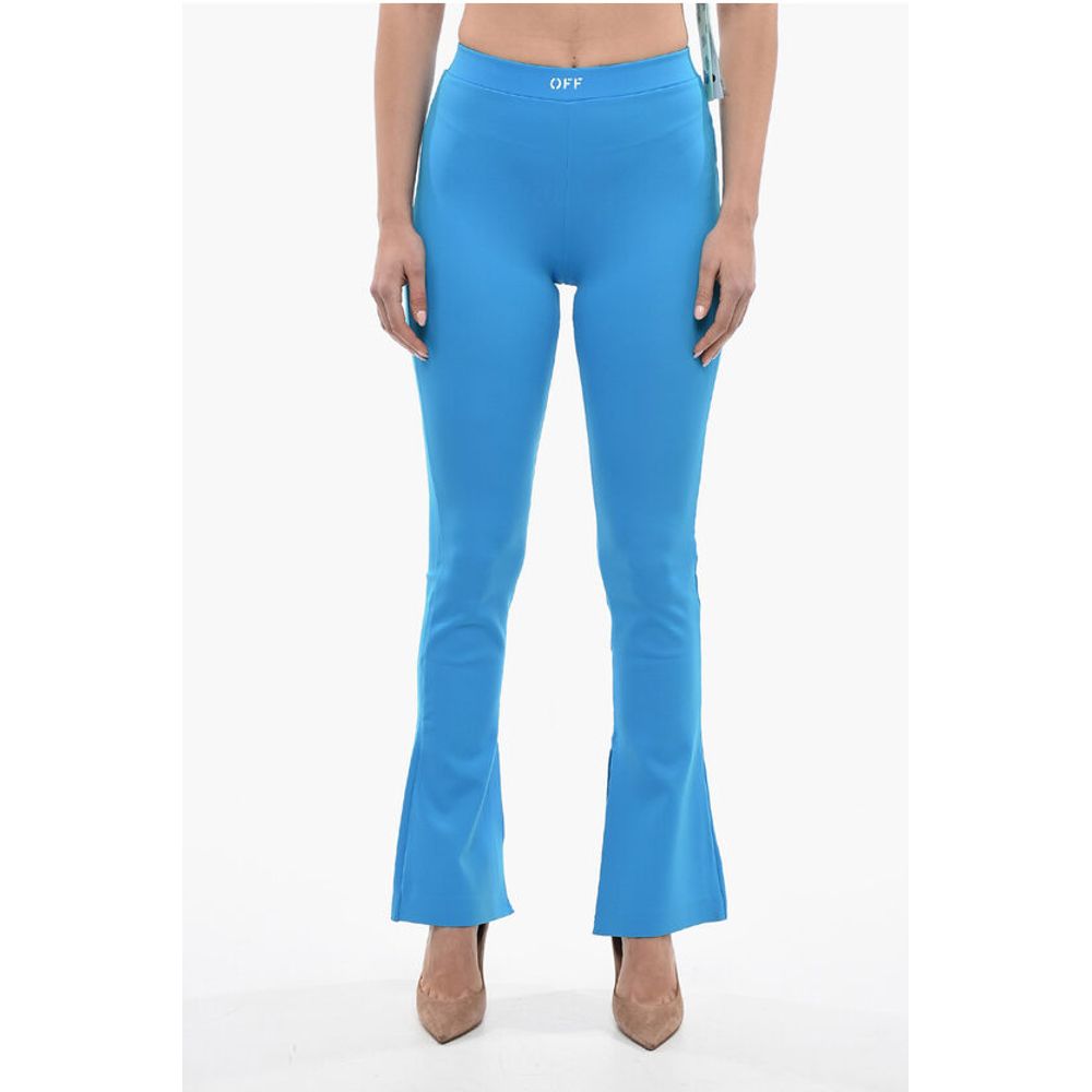 Расклешенные леггинсы с логотипом SPLIT Off-White, Blue 
Расклешенные леггинсы с логотипом SPLIT Off-White, Blue