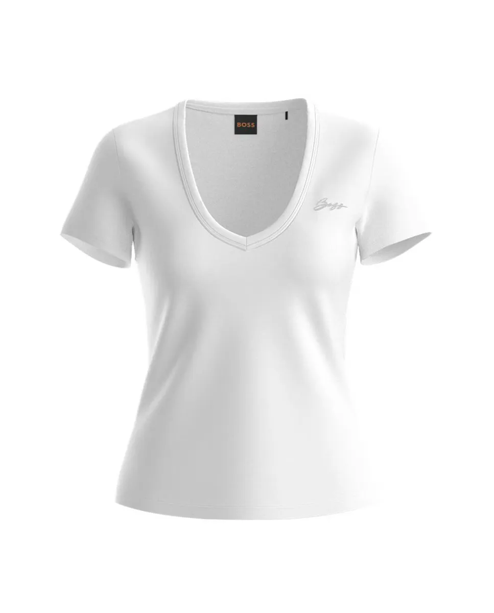 Женская футболка с короткими рукавами и V-образным вырезом Boss Orange, белый
Женская футболка с короткими рукавами и V-образным вырезом Boss Orange, белый