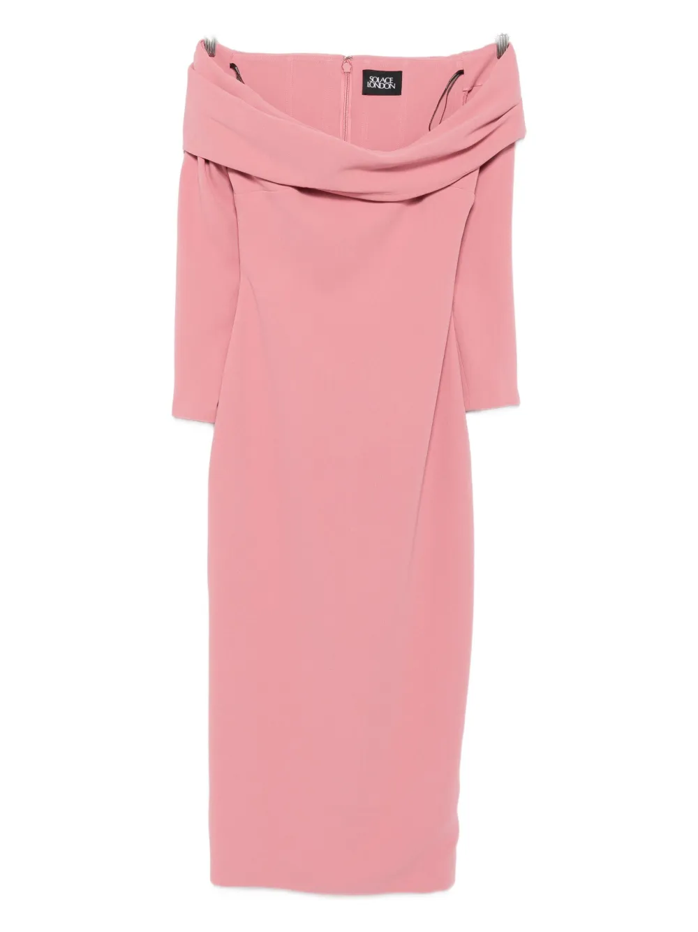Платье миди с открытыми плечами и драпировкой от Yuni Solace London, розовый
Платье миди с открытыми плечами и драпировкой от Yuni Solace London, розовый
