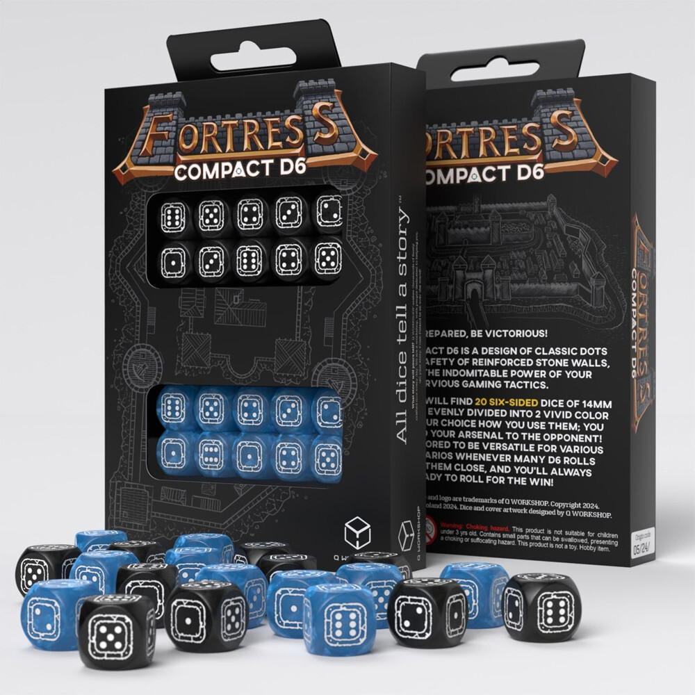 Аксессуары Q-Workshop Fortress Compact d6 Set: Black & Blue (20)
Аксессуары Q-Workshop Fortress Compact d6 Set: Black & Blue (20)