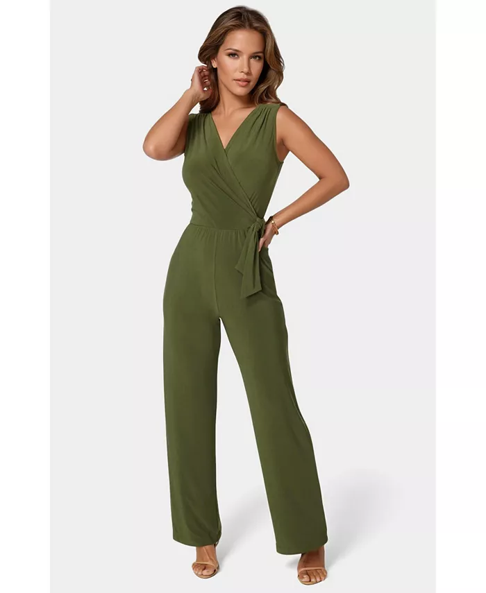 Женский трикотажный комбинезон с завязками и запахом Bebe, зеленый
Женский трикотажный комбинезон с завязками и запахом Bebe, зеленый