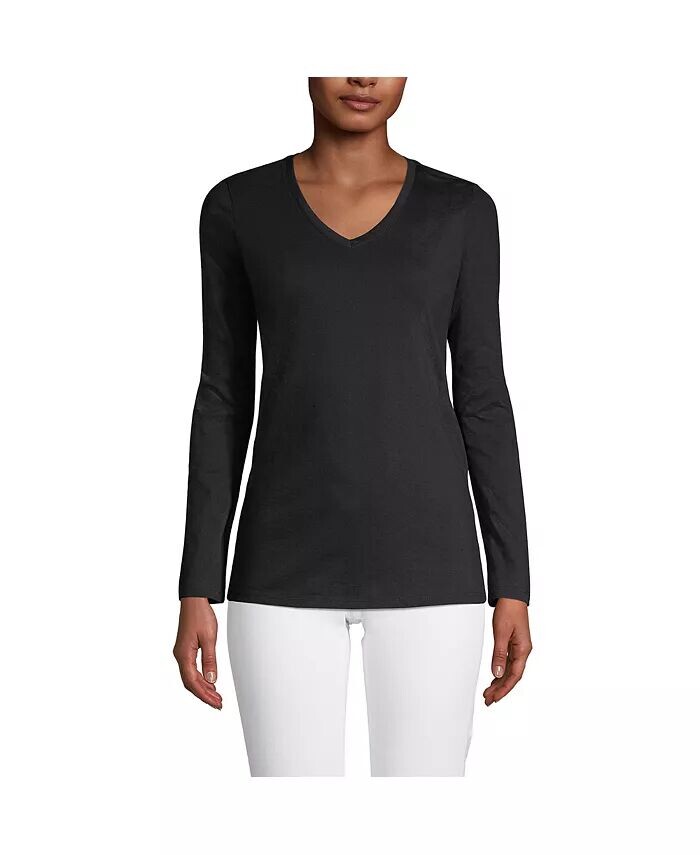 Женская свободная футболка Supima с длинными рукавами и v-образным вырезом из хлопка для высоких женщин Lands' End, черный
Женская свободная футболка Supima с длинными рукавами и v-образным вырезом из хлопка для высоких женщин Lands' End, черный