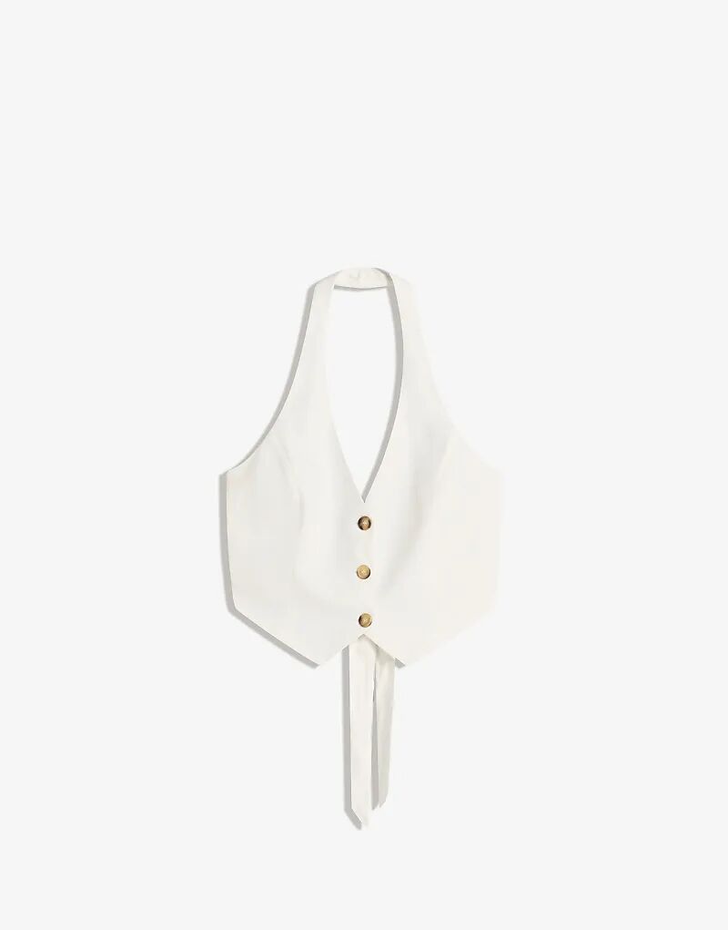 Жилет Bershka Halter со льном белого цвета
Жилет Bershka Halter со льном белого цвета