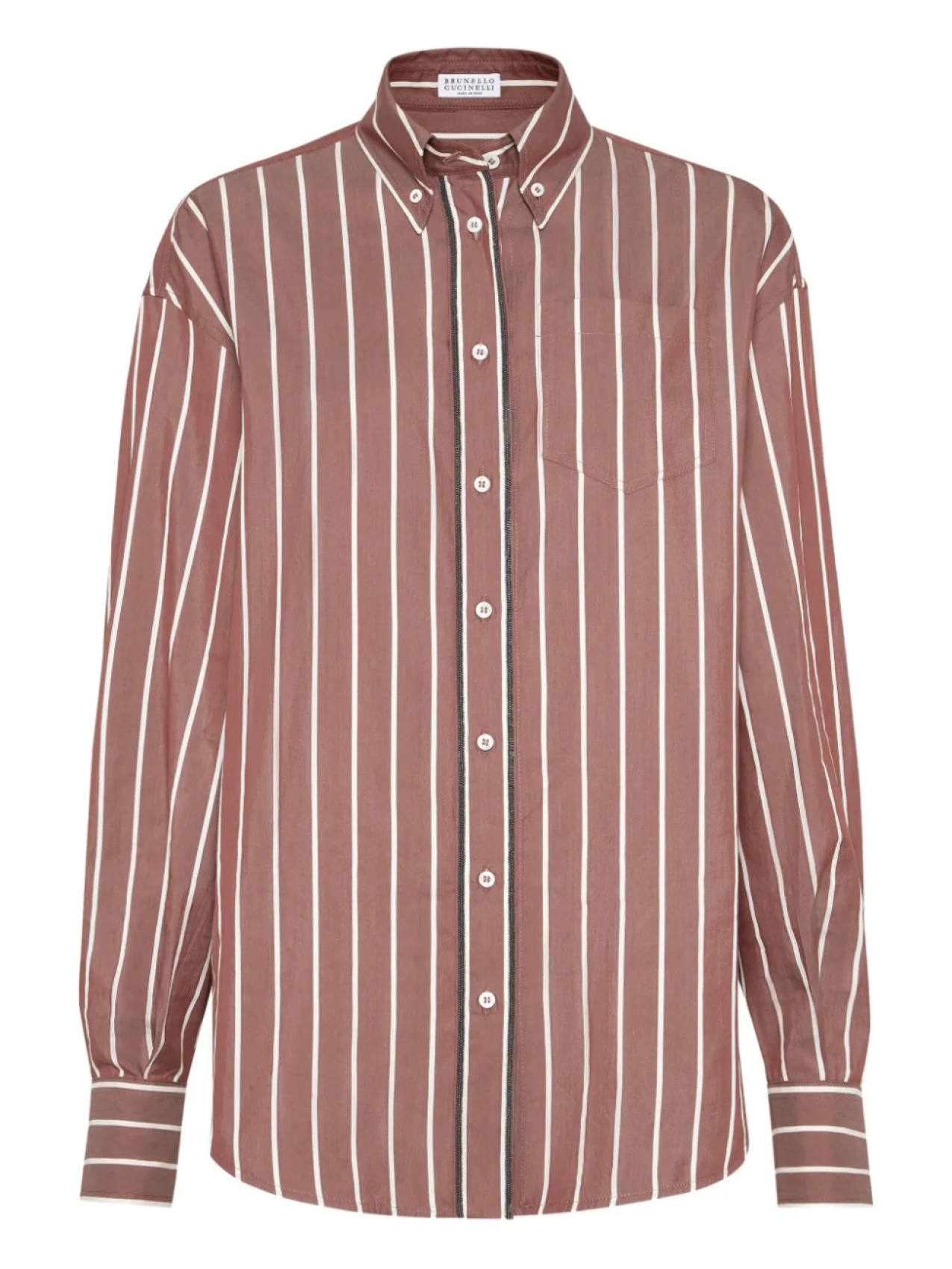 Рубашка из поплина в полоску Brunello Cucinelli, коричневый
Рубашка из поплина в полоску Brunello Cucinelli, коричневый