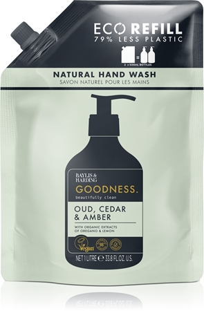 Натуральное жидкое мыло для рук Baylis & Harding Goodness Oud, Cedar & Amber, REFILL 1000 ml
Натуральное жидкое мыло для рук Baylis & Harding Goodness Oud, Cedar & Amber, REFILL 1000 ml
