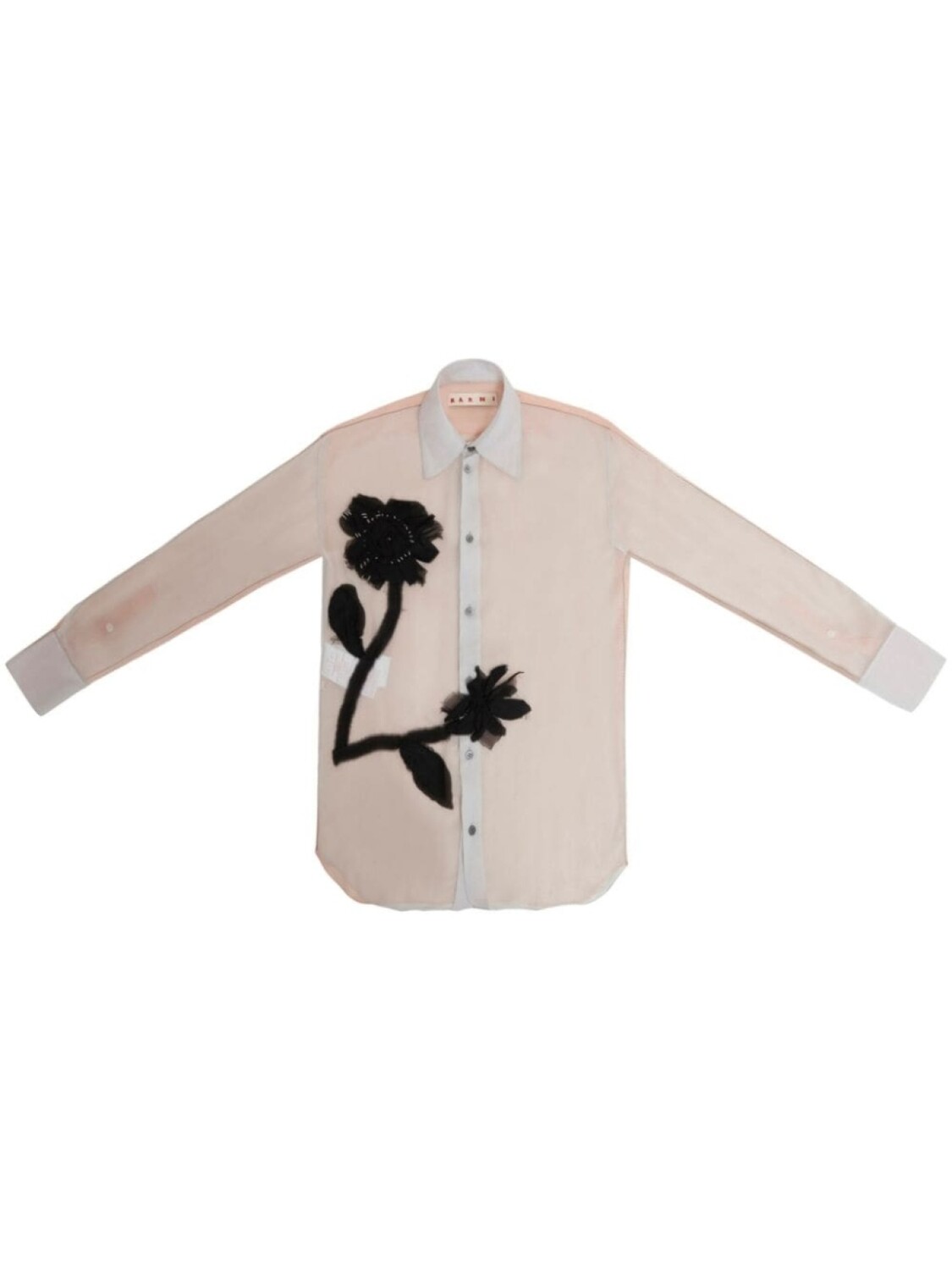 Marni шелковая рубашка с цветочной аппликацией, серый
Marni шелковая рубашка с цветочной аппликацией, серый