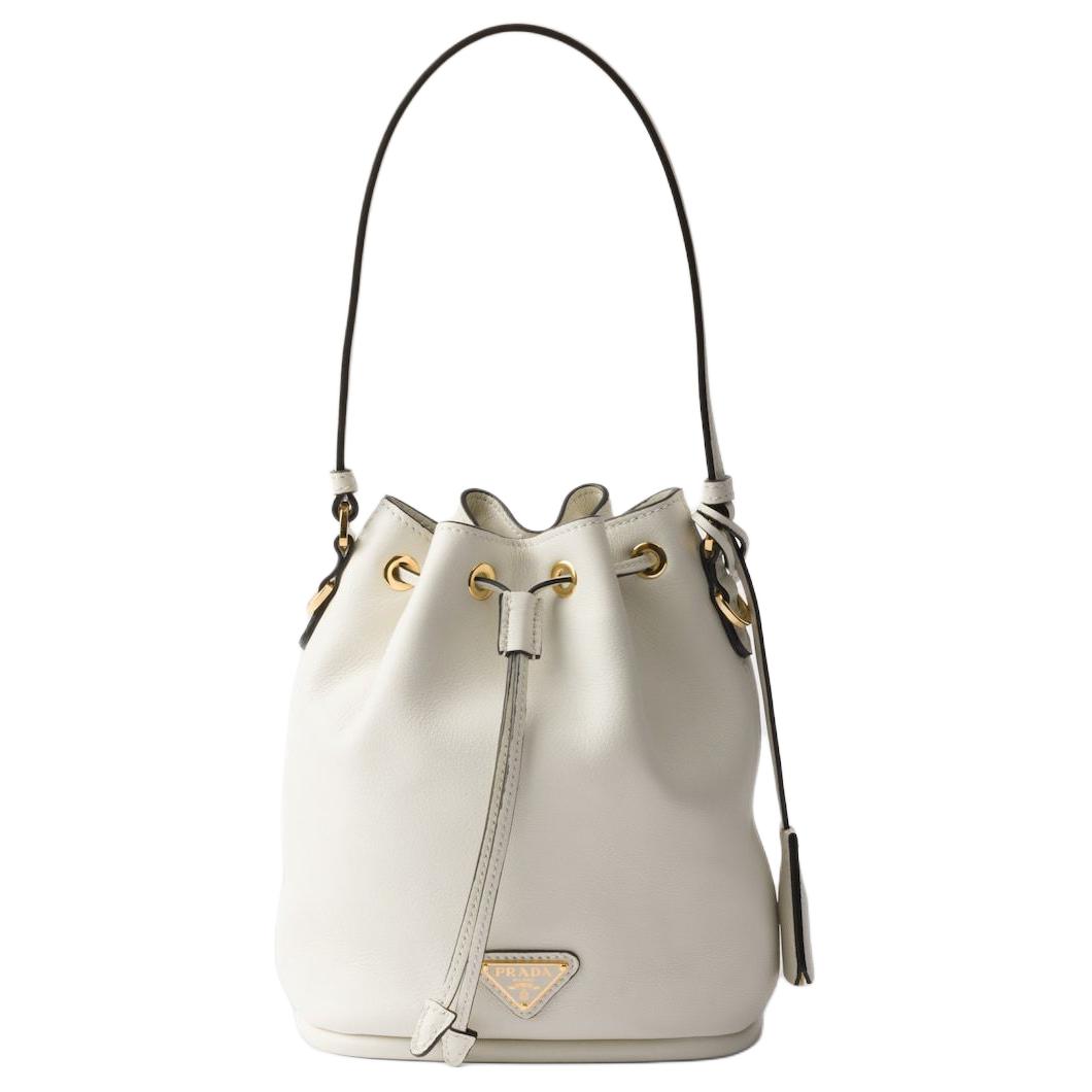 PRADA Сумка-ведро из телячьей кожи, сумка через плечо, кроссбоди, мини-сумка женская белая
PRADA Сумка-ведро из телячьей кожи, сумка через плечо, кроссбоди, мини-сумка женская белая