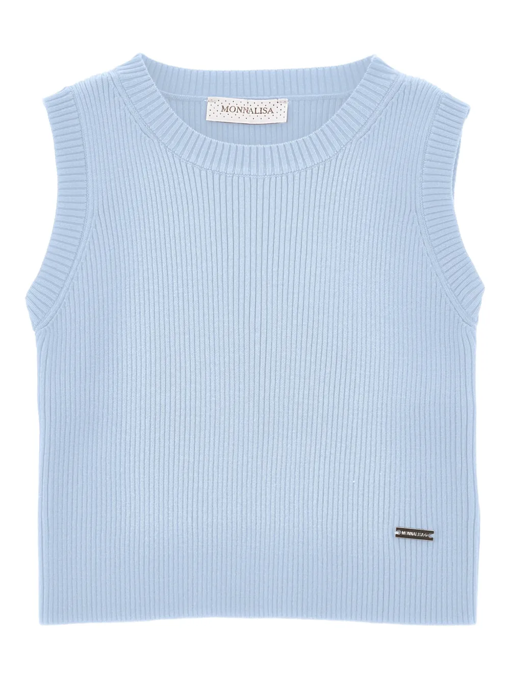 Топ в рубчик с логотипом Monnalisa, синий
Топ в рубчик с логотипом Monnalisa, синий
