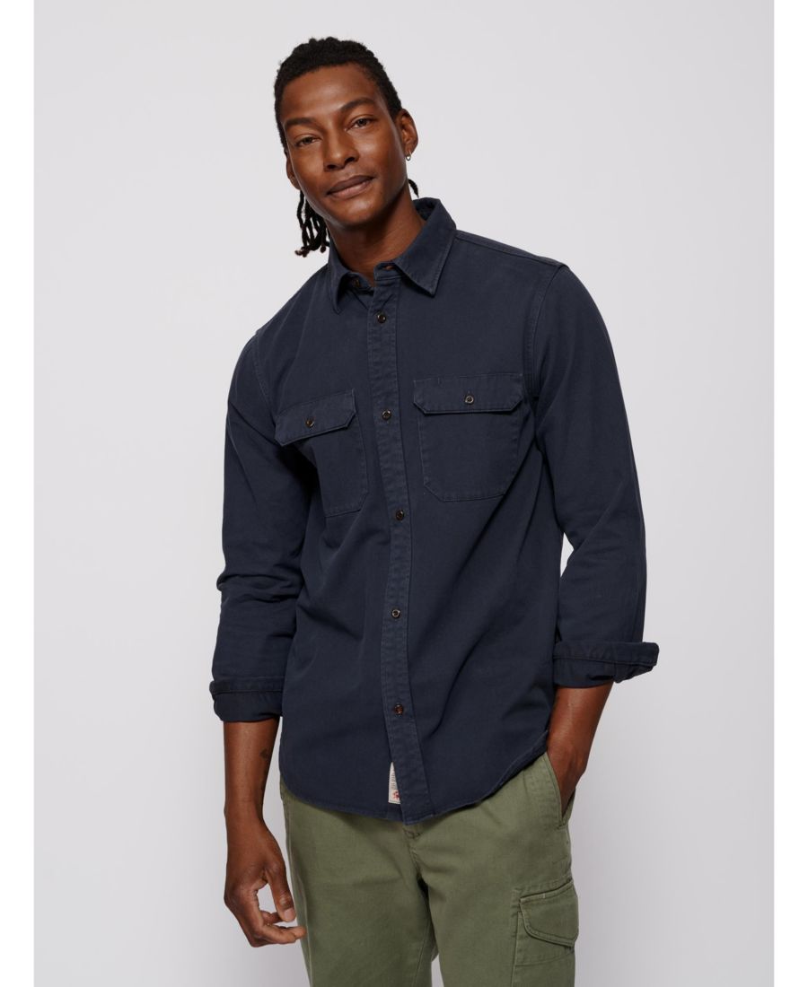 Мужская и женская рубашка с длинными рукавами из хлопкового твила на пуговицах с двумя накладными карманами Aubin, Navy
Мужская и женская рубашка с длинными рукавами из хлопкового твила на пуговицах с двумя накладными карманами Aubin, Navy